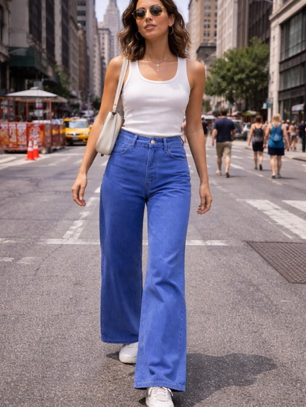 Universal Thread Wide Leg Jeans Size 12 Blue High Rise Sailor Denim NWT
